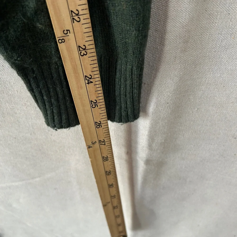 J.Crew Mercantile Mens Green Lambswool Blend Quarter‎ Zip Sweater Large Forest